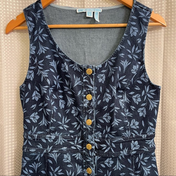 Draper James Floral Button Front Denim Dress - Picture 5 of 10
